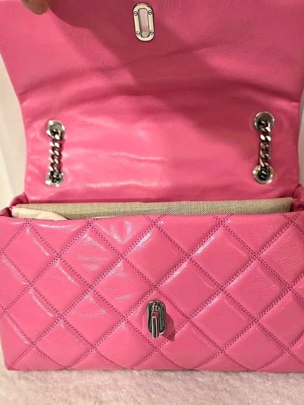 Marc Jacobs The Quilted Dual Convertible Shoulder Bag Pink - Picture 6 of 14